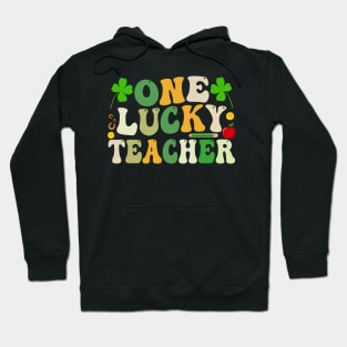 One Lucky Teacher Groovy Retro Teacher Hoodie